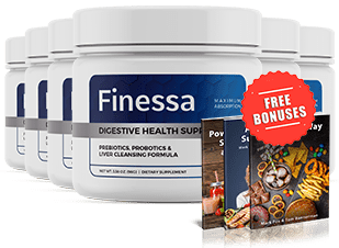 Multiple bottles of Finessa Digestive Health Support supplement